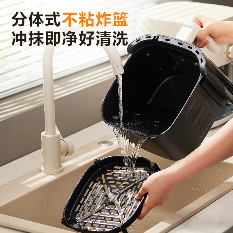 苏泊尔(SUPOR)空气炸锅免翻面5.3L大容量家用可视炸烤一体机蒸汽嫩炸电炸锅全自动不用翻面KJ53D800A高清大图