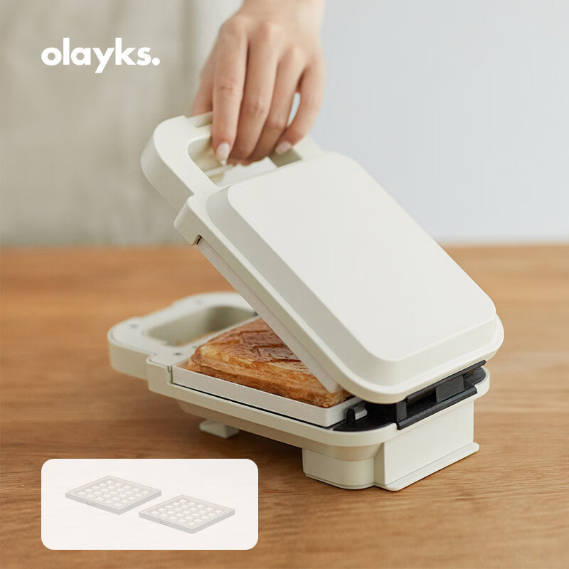 欧莱克(olayks)三明治机早餐机神器家用多功能小型华夫饼烤面包机 升级款三明治+华夫饼ZCJ00302高清大图