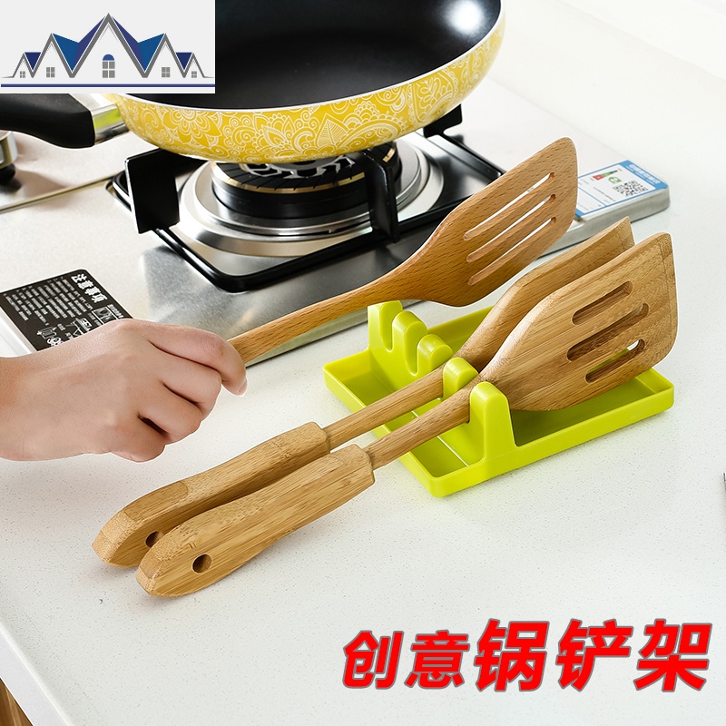厨房多功能家用锅铲架托简约收纳勺子筷子置物架勺垫摆放锅铲子座 三维工匠高清大图