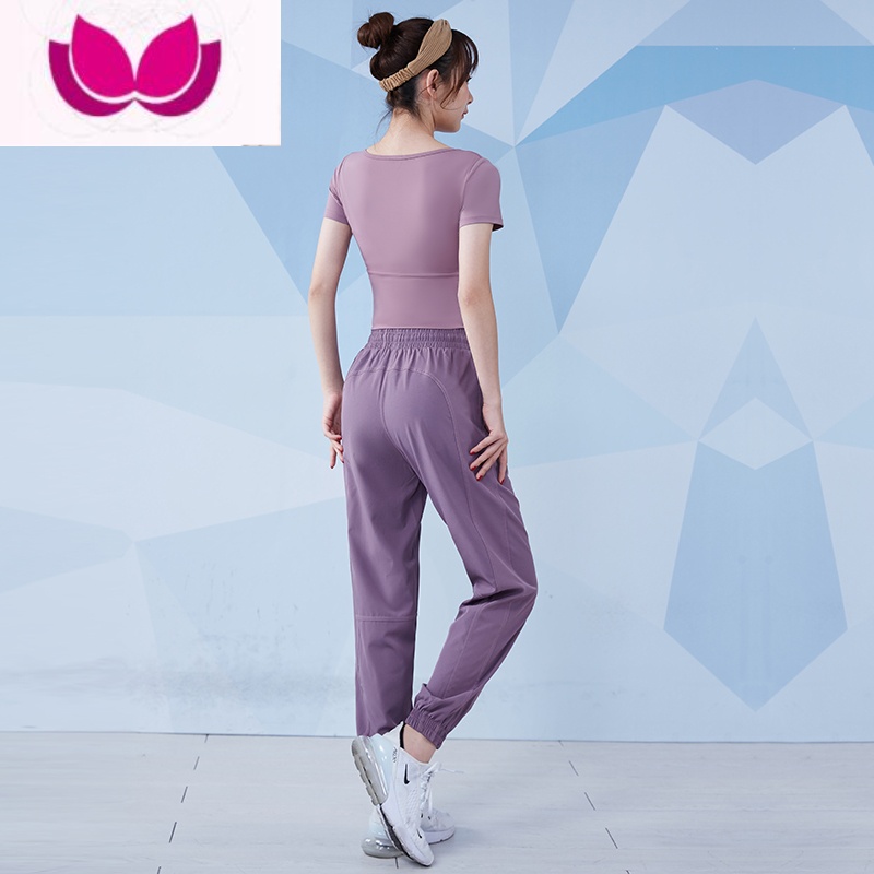 七斓瑜伽服女专业晨跑步宽松健身衣长袖普拉提训练网红运动服套装高清大图
