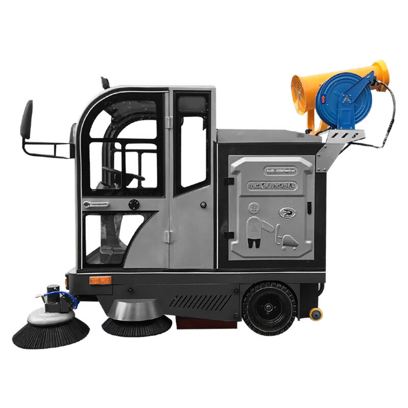疆泰 全封闭驾驶式扫地机48V100A工业工厂扫地车户外道路清扫车 带雾炮和高压水枪JT-S8高清大图