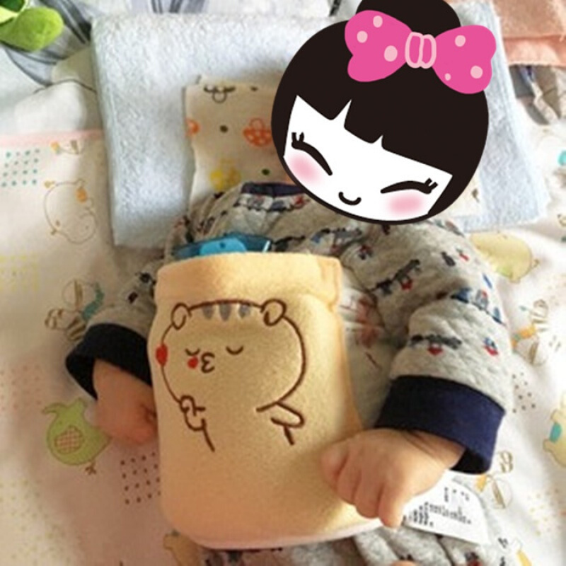 宝宝小号迷你注水热水袋儿童婴儿安全灌水暖肚胀气肠绞痛腹围肚兜生活日用创意家居玫红小猫毛线套300ML
