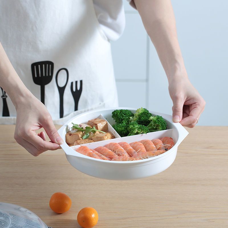 [加厚款]微波炉专用盒蒸笼加热剩饭菜带盖蒸米饭包子馒头饺子锅 [微波炉专用]蒸笼+剩菜剩饭加热饭盒 [单层圆形蒸笼+剩菜