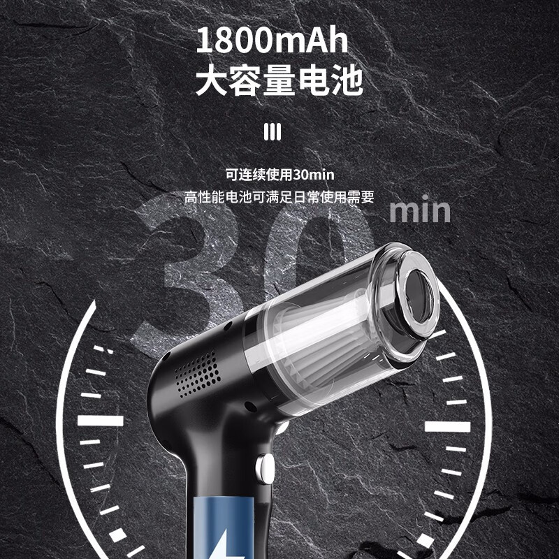 扬子(YAIR) RT-8821-X 车载吸尘器 家用大吸力无线手持小型汽车用桌面便携除尘机高清大图