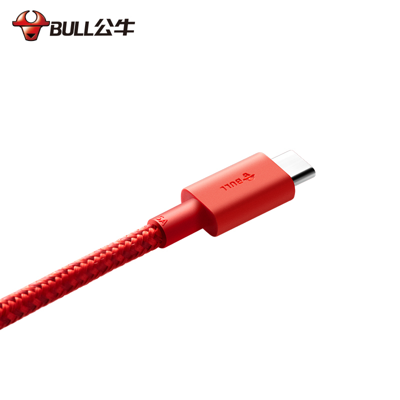 公牛(BULL)GNV-J6F10BS红色1米Type-C尼龙编织5A快充安卓数据线适用华为小米SWITCH任天堂等