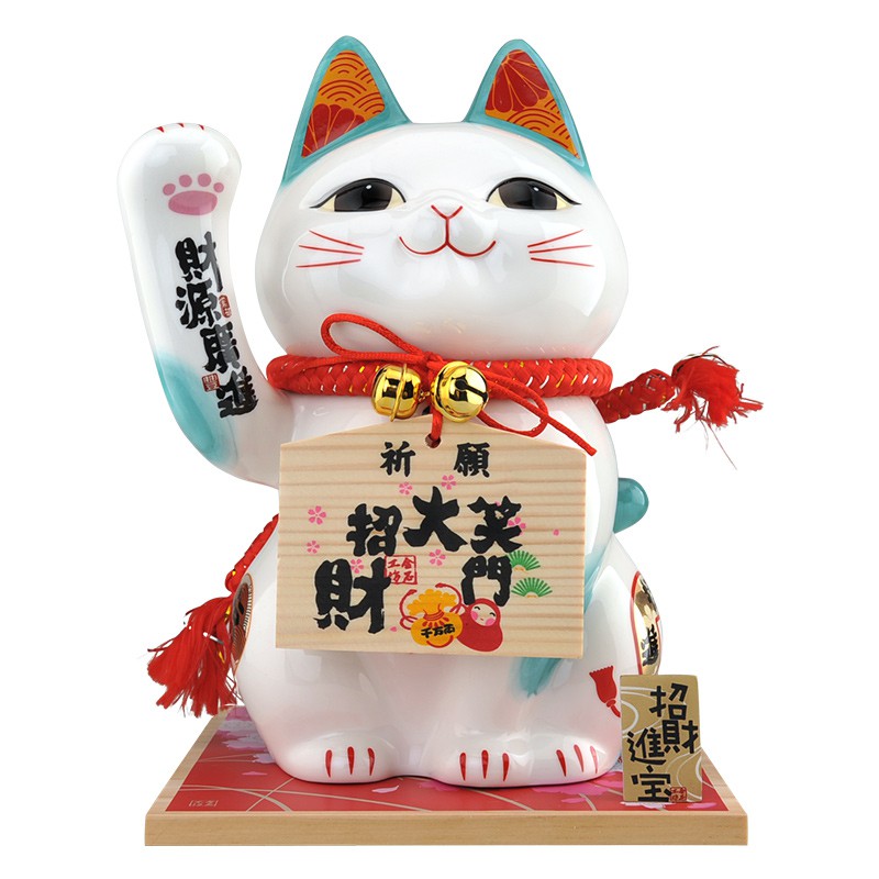 猫摆件开业大号存钱罐二维码店铺收银台家居客厅摆件 三维工匠 9001+9002(两只+日本坐垫)猫高清大图