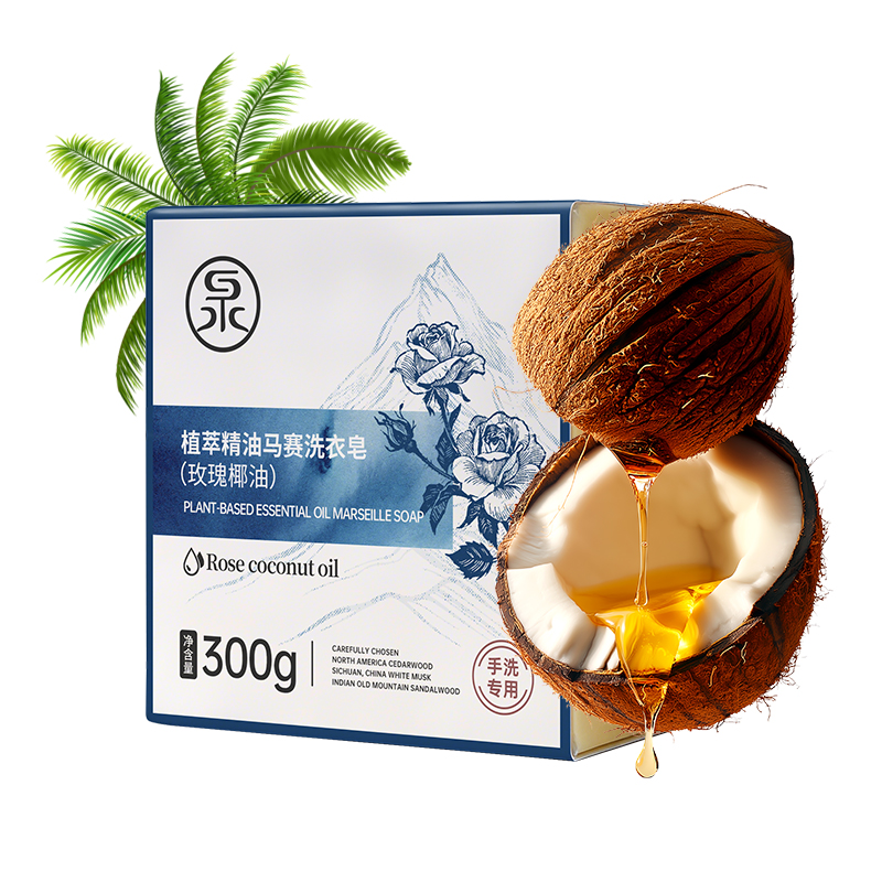 倍依泉 植萃精油马赛洗衣皂 玫瑰椰油 300g高清大图