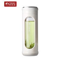特美刻(Tomic) 双层防摔玻璃杯ins风茶水杯女便携杯子