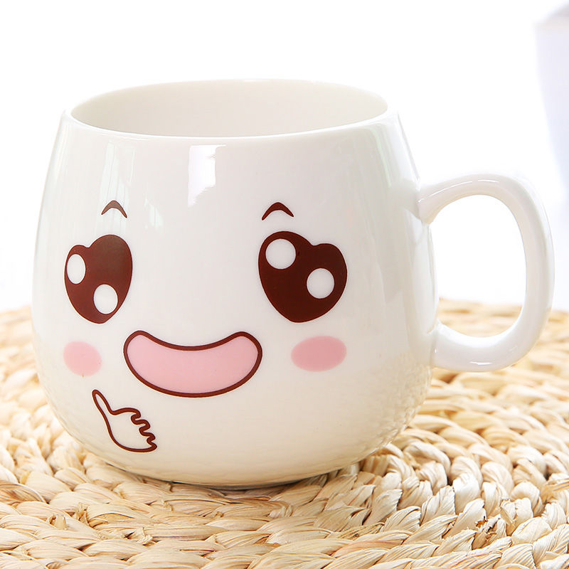 杯子创意陶瓷马克杯情侣杯水杯陶瓷杯带盖个性萌系表情可爱咖啡杯 棒棒的