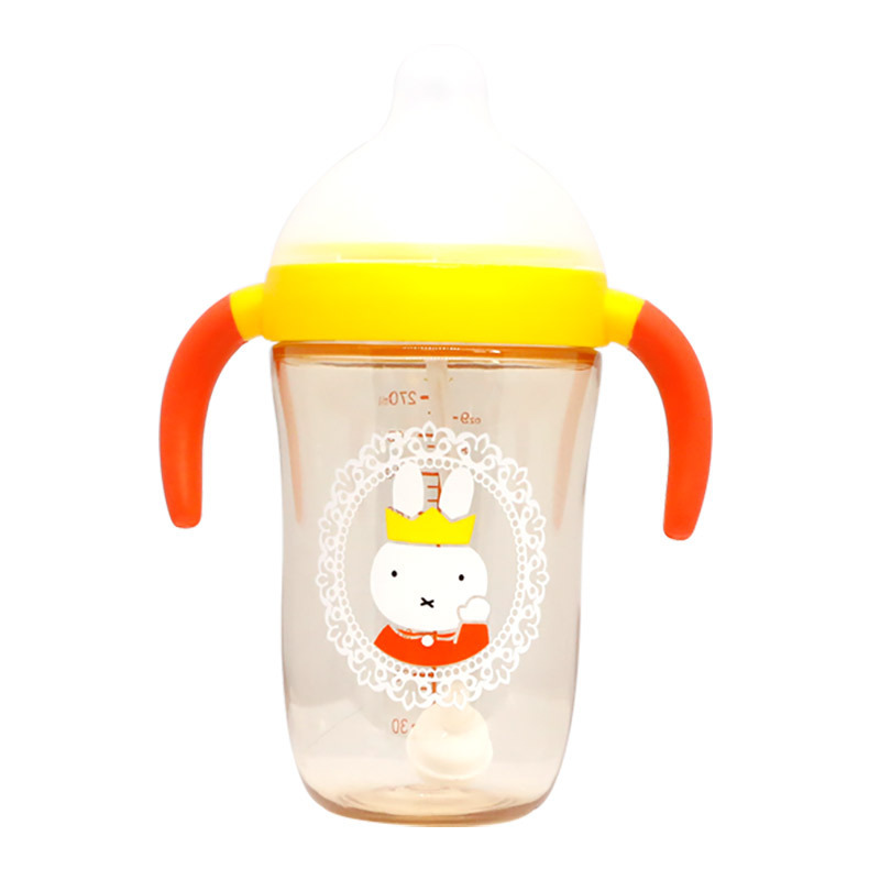 米菲(Miffy)广口径PPSU奶瓶270ml（蓝）耐高温带手柄+重力球