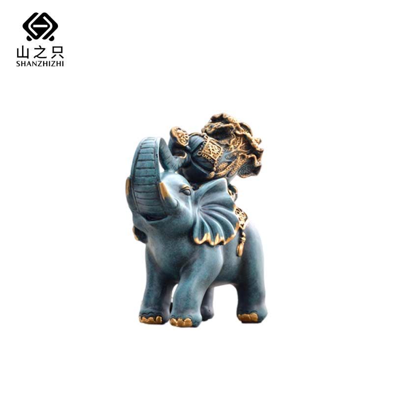 山之只 玄关装饰摆件大象葫芦 MZ0109 对图片
