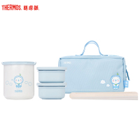膳膳魔师(THERMOS)儿童保温饭盒宝宝辅食饭盒不锈钢内胆附带便当袋餐筷膳魔師便携便当盒 DBQ-253F