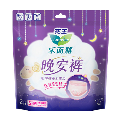乐而雅 2片(S-M码)晚安裤裤型卫生巾2片(S-M码)