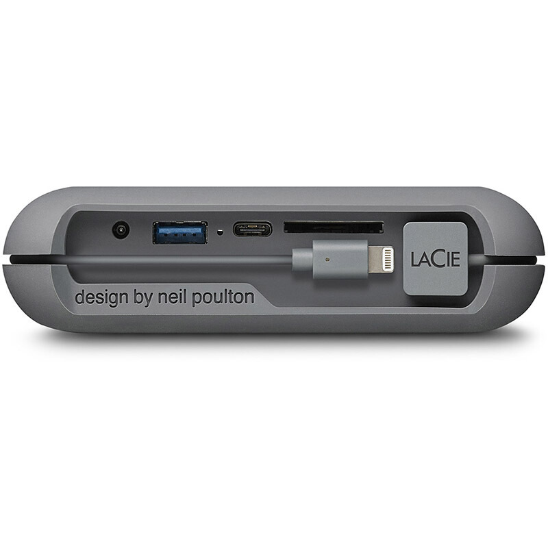 LaCie 2TB移动硬盘 DJI Copilot Type-C/SD卡槽/Micro STGU2000400 集成显屏