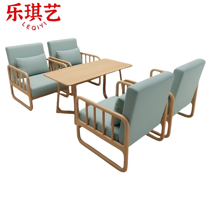 乐琪艺 沙发组合 4单椅+长方桌 套高清大图
