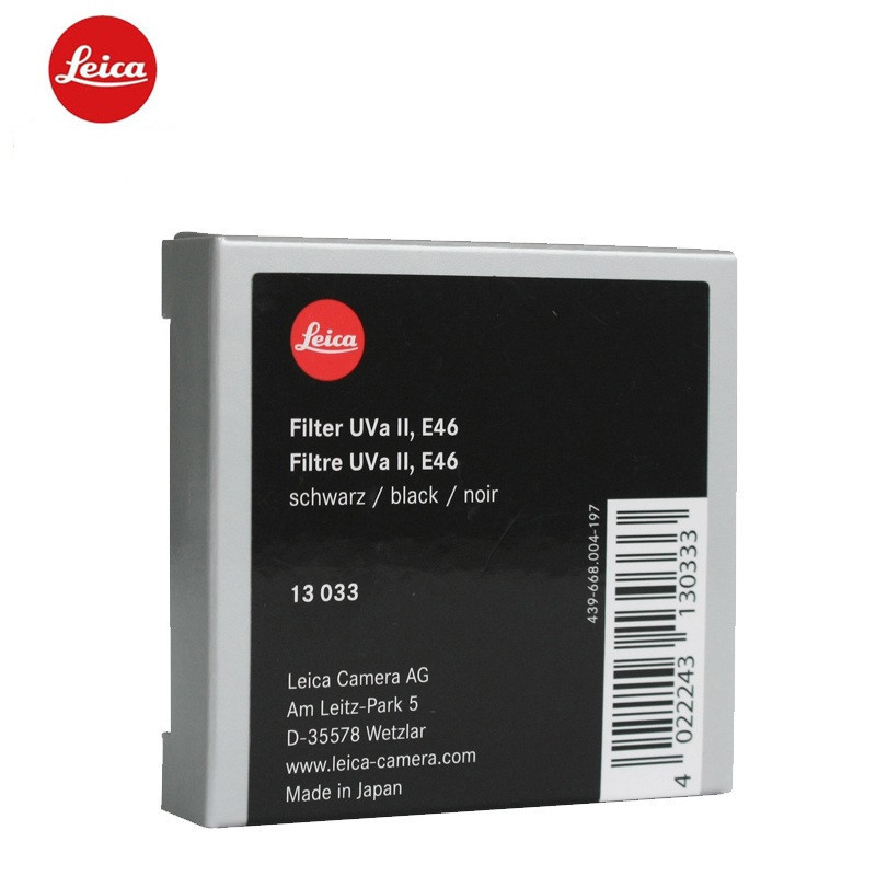 徕卡(Leica)UVa II滤镜 E49(黑/银)两色可选