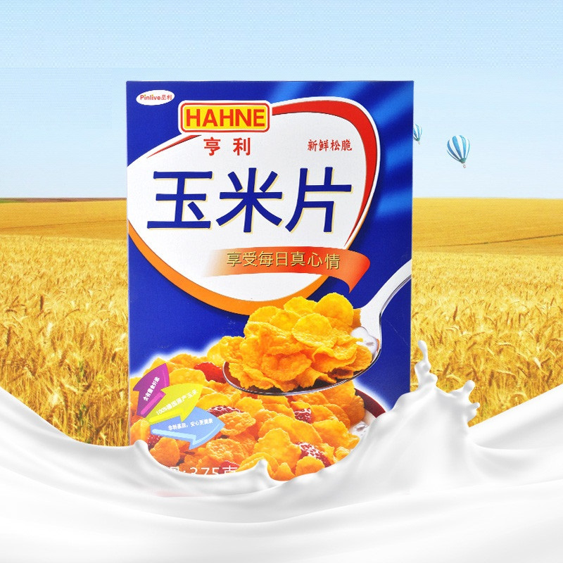 亨利 玉米片早餐即食谷物375g 德国进口 即食冲饮营养谷物早餐