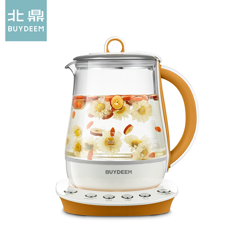 北鼎(buydeem)养生壶K106 多功能全自动燕窝炖养生壶 加厚高硼硅玻璃煎药壶 按键式保温电水壶1.5L