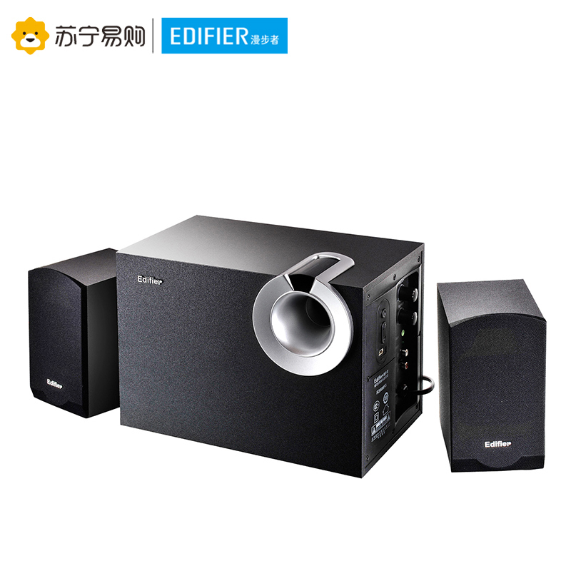 Edifier/漫步者 R206P 多媒体音箱2.1声道U盘木质低音炮音箱 黑色