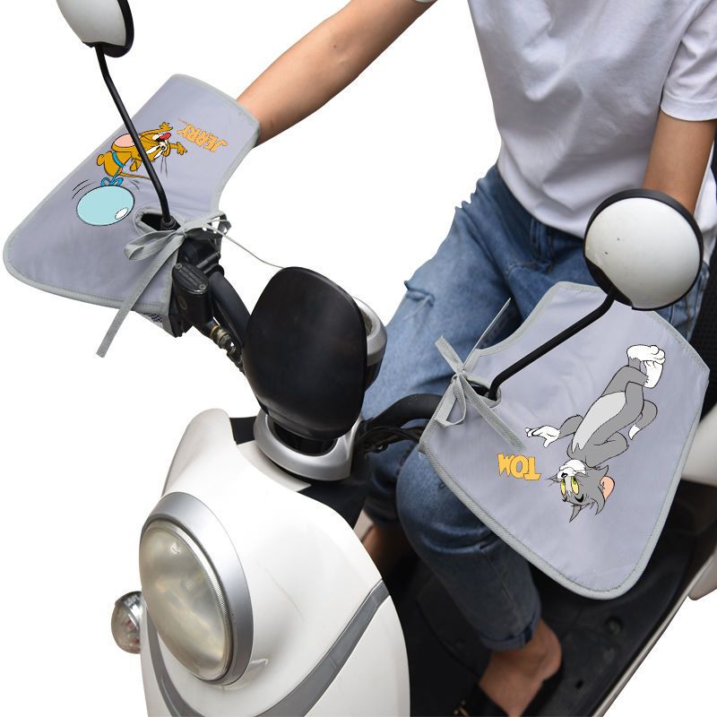 电动车手套夏季摩托车防晒电瓶车手把套防水紫外线遮阳挡风护手夏蓝