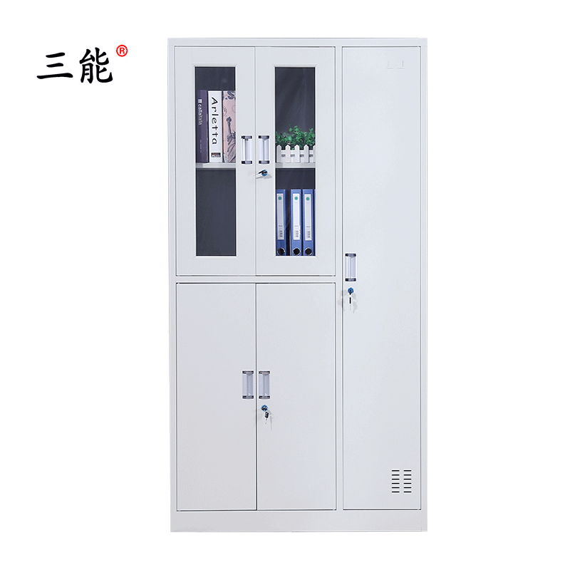 三能 (SAN NENG)加厚铁皮更衣柜 宿舍更衣柜 员工更衣柜 带锁储物柜 其他金属更衣柜 灰白高清大图