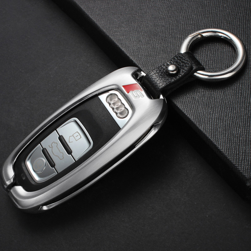 奥迪a6l钥匙包扣s8 a4q5汽车钥匙包s6 s5保护套a8l/a7配件改装 月光银