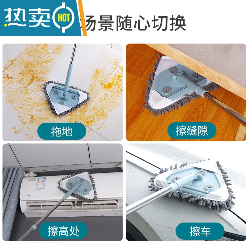 敬平擦玻璃器家用高层窗外擦窗户专用工具清洗刮水器保洁专用双面擦 三节特长杆[自带刮水器+清洁布*1+除尘布*1高清大图