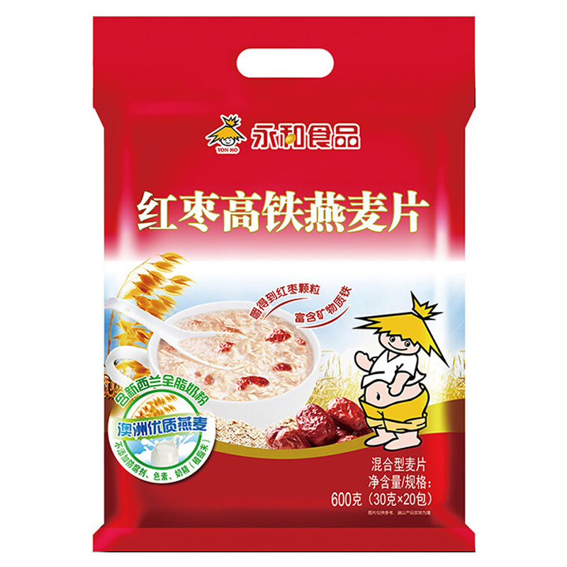 永和豆浆 红枣高铁燕麦片 600g 永和食品 品质保证 即冲即食 欧洲优质燕麦 口感细腻 香浓醇厚