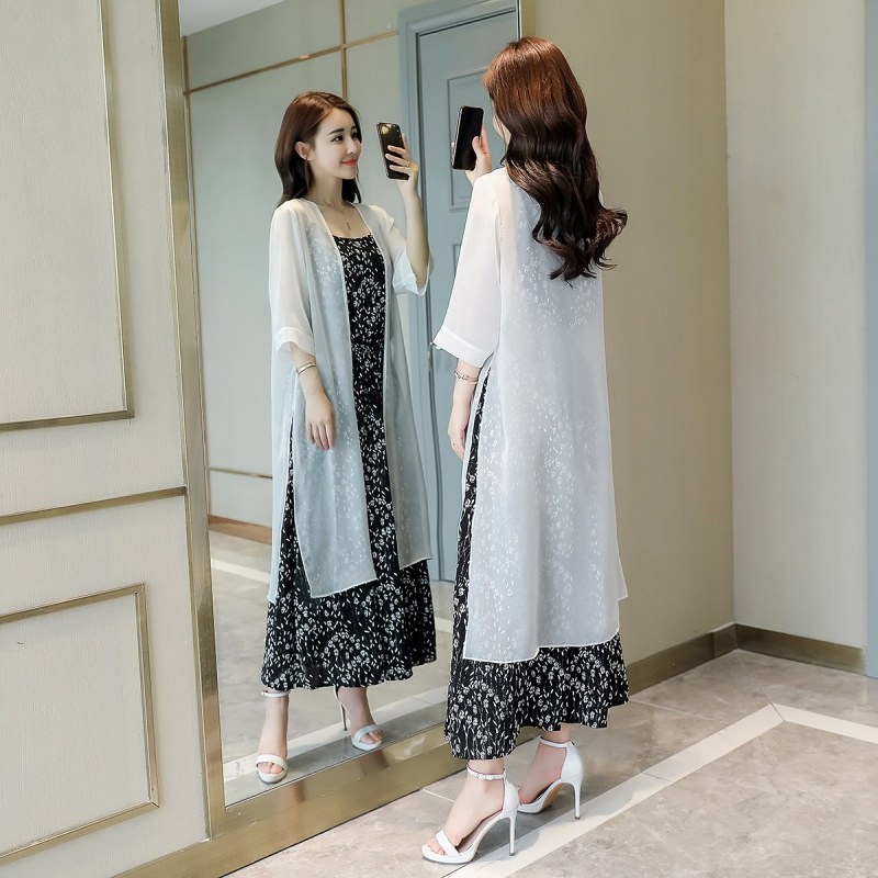 裙裤套装女夏时尚女士新品春夏装七分裤薄款阔腿裤连体裤两件套坊