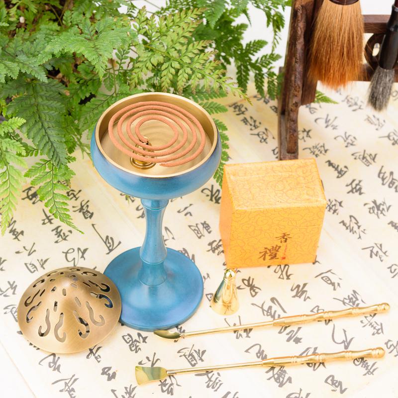 美帮汇博山炉铜 彩铜檀香炉家用沉香炉香薰炉茶道香道香具套装高清大图