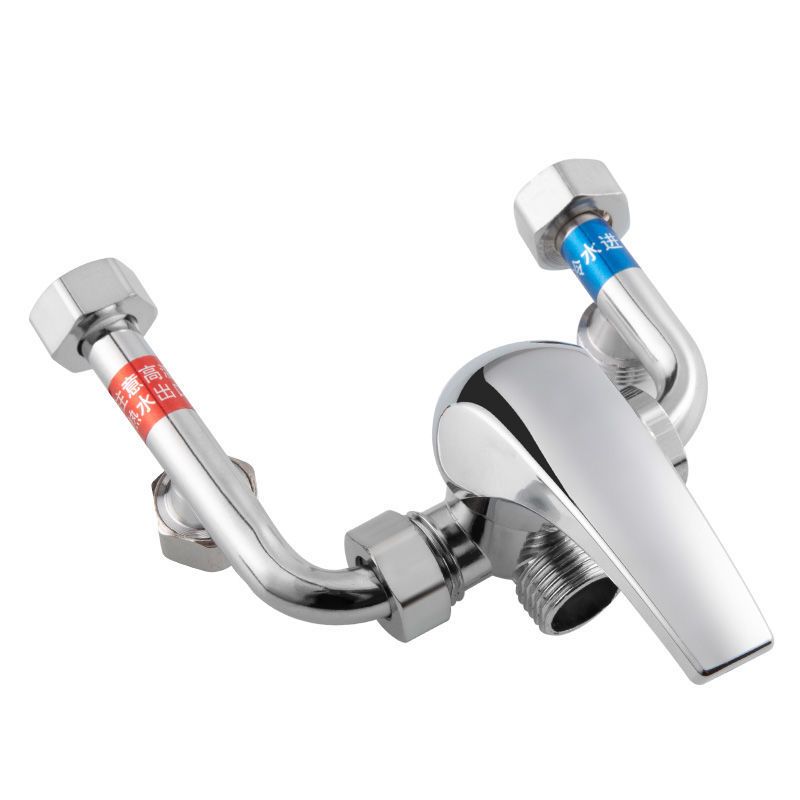电热水器混水阀明装花洒配件配大全冷热开关u型混合阀水龙头通用-【合金套餐1】混水阀套+花洒套装