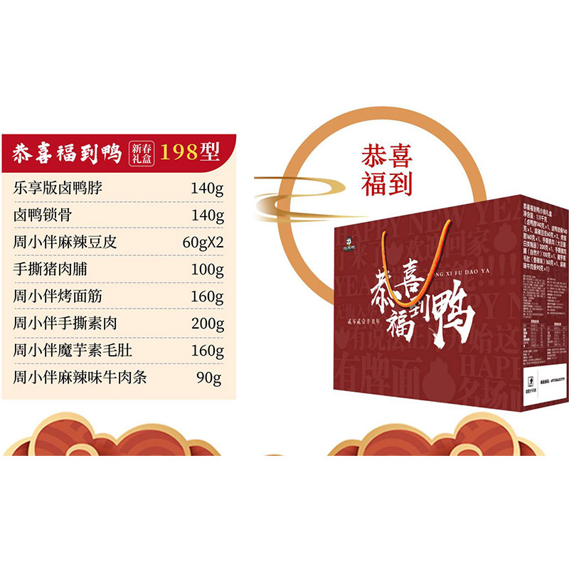 周黑鸭恭喜福到鸭盒1110g