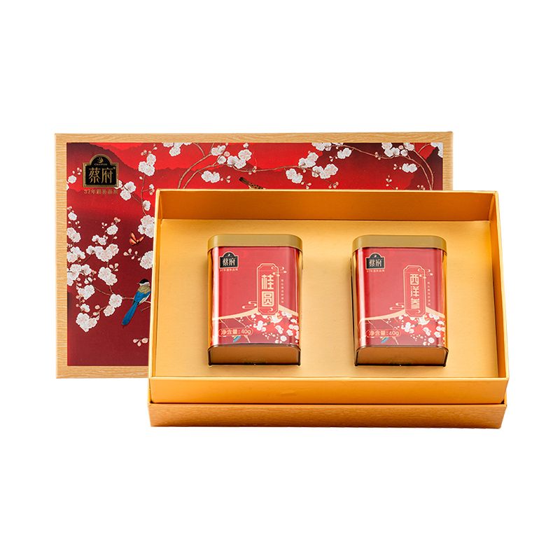 蔡府每日参饮90g(西洋参40g+龙眼干50g)蔡府品轩之礼西洋参桂圆龙眼长辈送礼滋补高档伴手礼盒