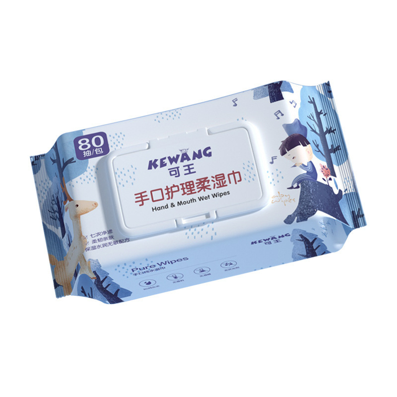米奇喵天真贝比系列湿巾婴儿专用手口湿巾纸家用一次性纯水儿童清洁湿纸巾80抽薄款手口清洁湿巾[12*17cm] 3包装高清大图