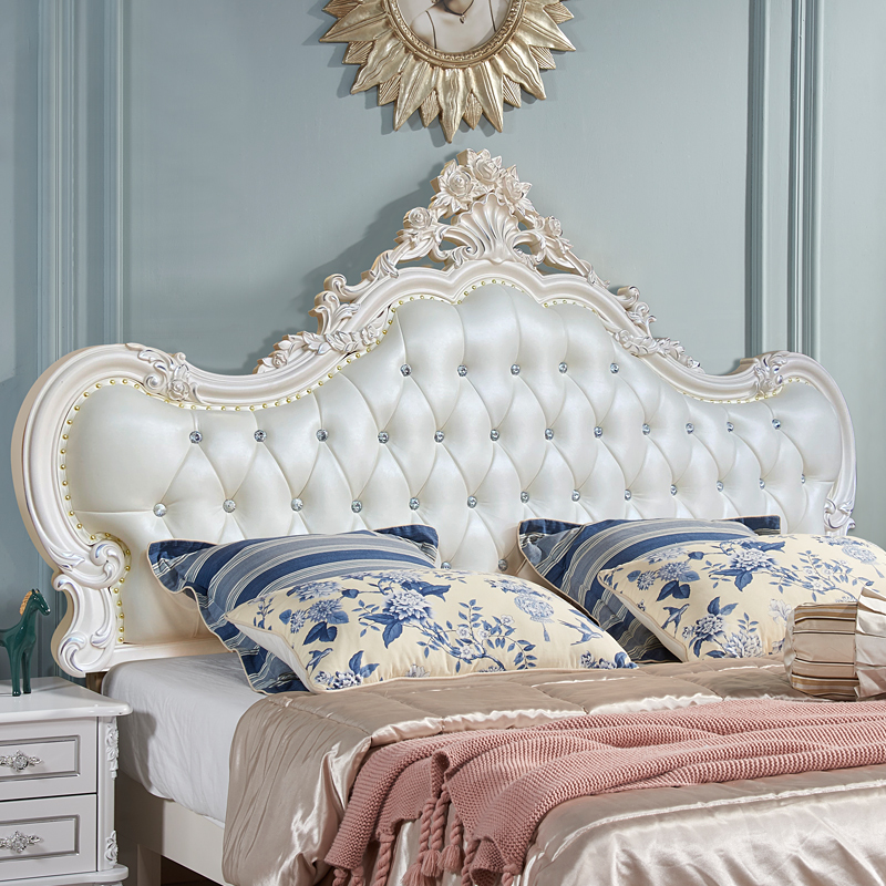 艺可恩欧式床头软包靠背板公主双人18米皮艺床头靠背板单买落地参数