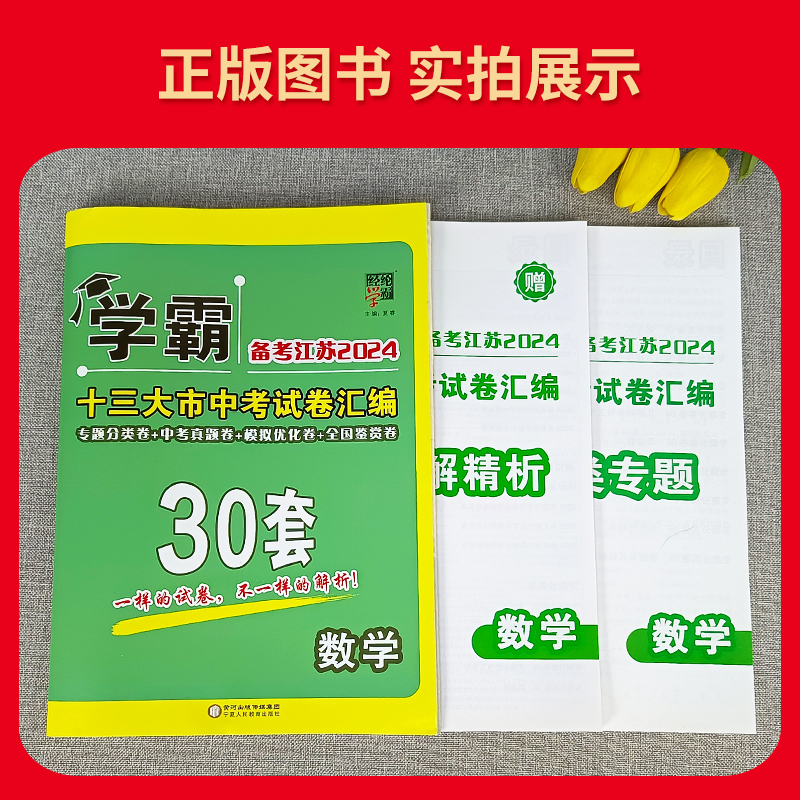 数学 江苏省 [正版]备考江苏2024版学霸中考试卷汇编30套数学 精选2023年江苏13大市中考真题卷 江苏省十三市中