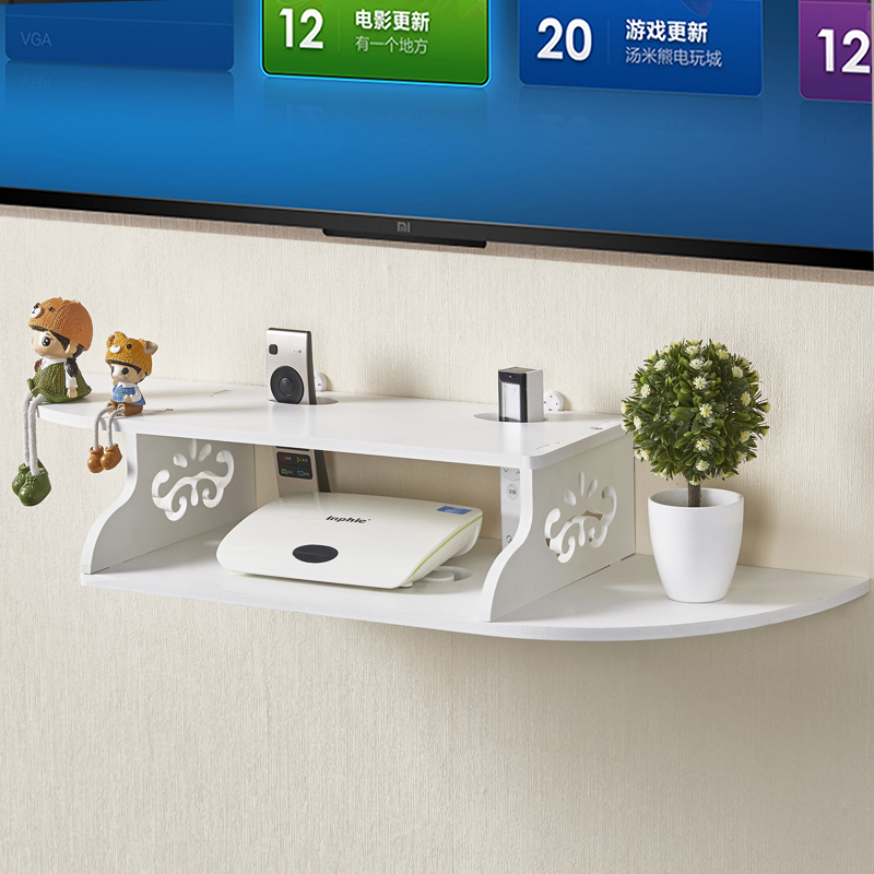 电视机顶盒架机顶盒架子置物架壁挂免打孔客厅电视机搁板隔板卧室简欧