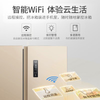 美菱(MeiLing)563升 对开门双开门 变频风冷无霜纤薄节能wif智控嵌入式家用电冰箱 香槟金