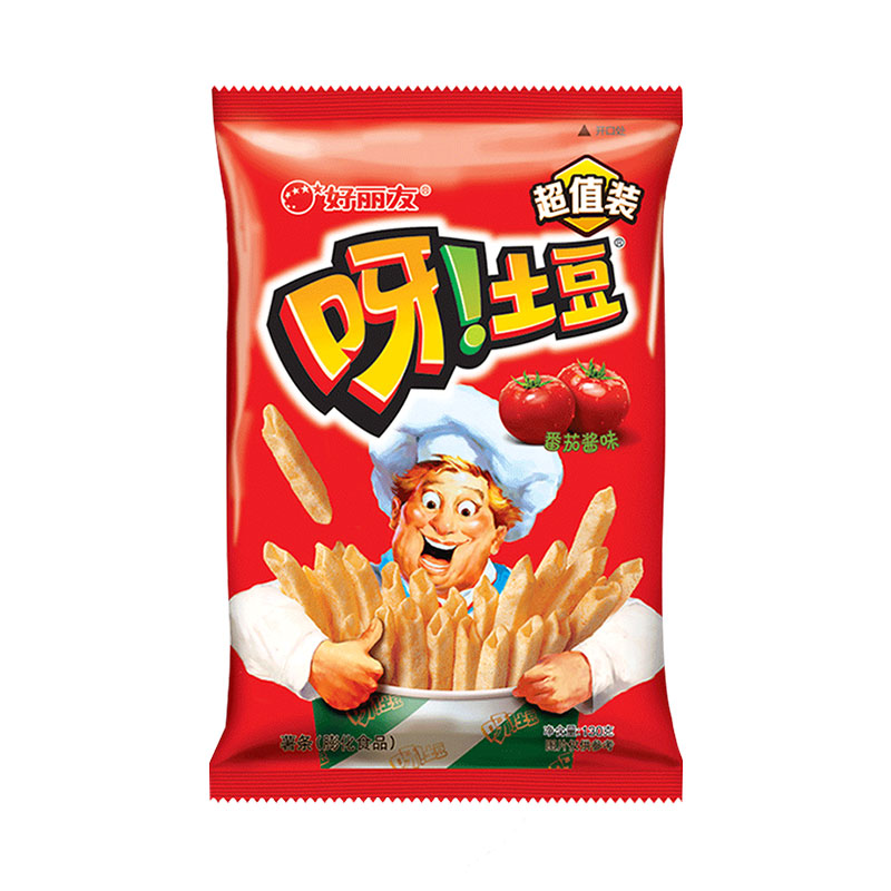 好丽友呀土豆番茄酱味130g3袋休闲膨化零食出游薯片参数