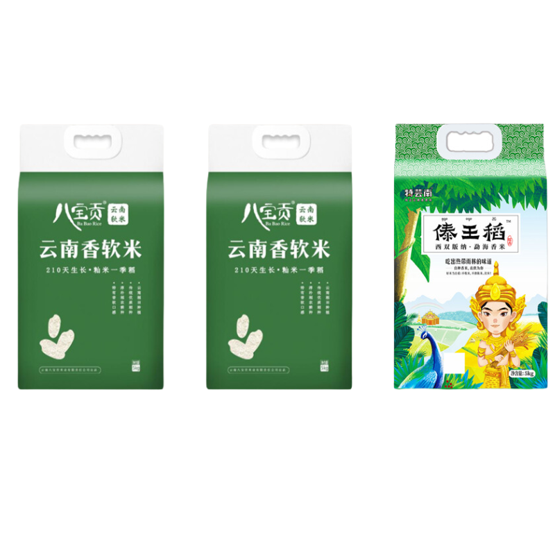 八宝贡米5kg*2+傣王稻糯香5kg*1+滇雪高原玉米油4L*1+昆明饭店月饼礼盒560g*1
