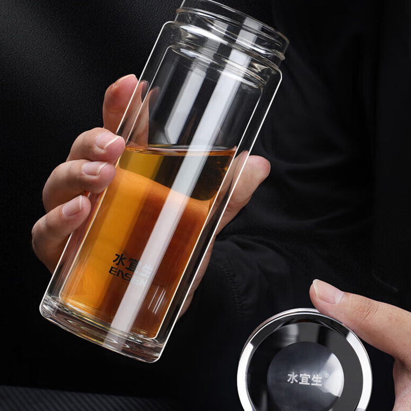水宜生玻璃杯380ml高透光杯口圆润清洗方便G719高清大图
