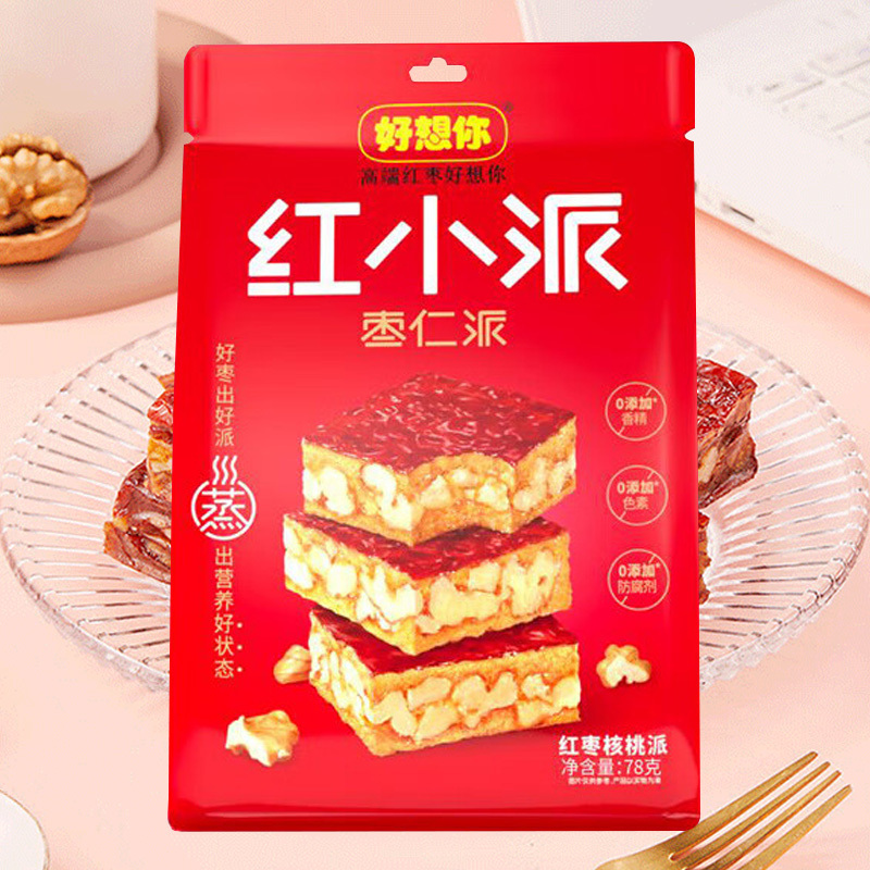 好想你枣制品新疆特产甜糯水润厚实饱满红小派枣夹核桃78g*3袋