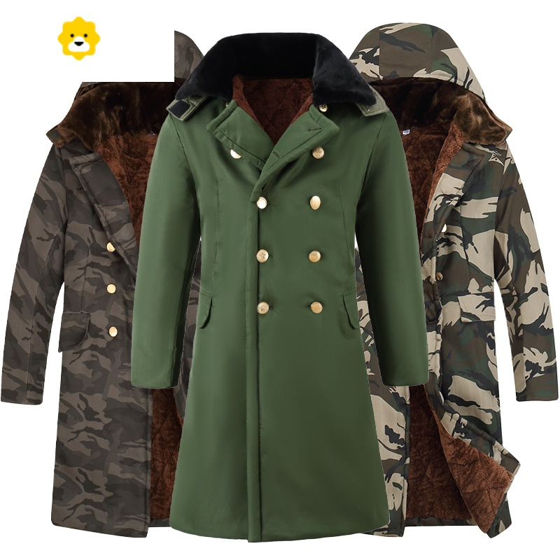 fish basket棉衣男军大衣男款棉大衣迷彩外套防寒工作服棉袄加绒劳p袄