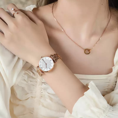 阿玛尼(EmporioArmani) 满天星石英表女 时尚百搭镶钻表盘 女友节日礼物钢带女士腕表AR11244