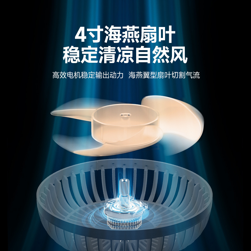 斗禾手持风扇便携式大风力涡轮户外小风扇静音可充电USB超长续航
