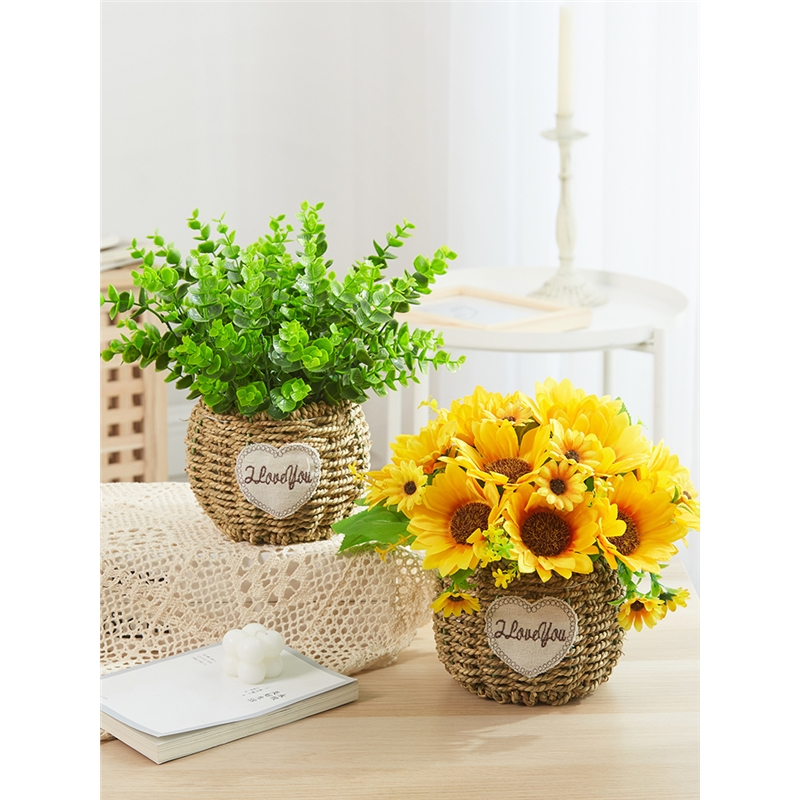 古达向日葵假花仿真花摆设客厅餐桌花艺用品摆件装饰塑料花束绢花盆栽