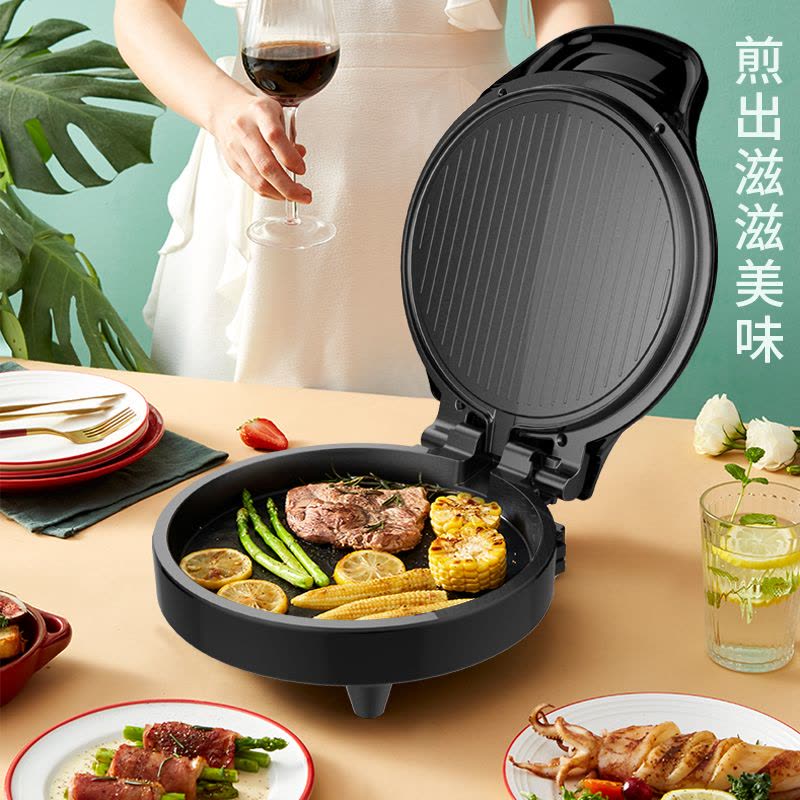 利仁LR-J2301电饼铛家用双面加热23mm加深烤盘上下盘可单独加热不粘涂层煎烤机烙饼机早餐机悬浮可展开图片