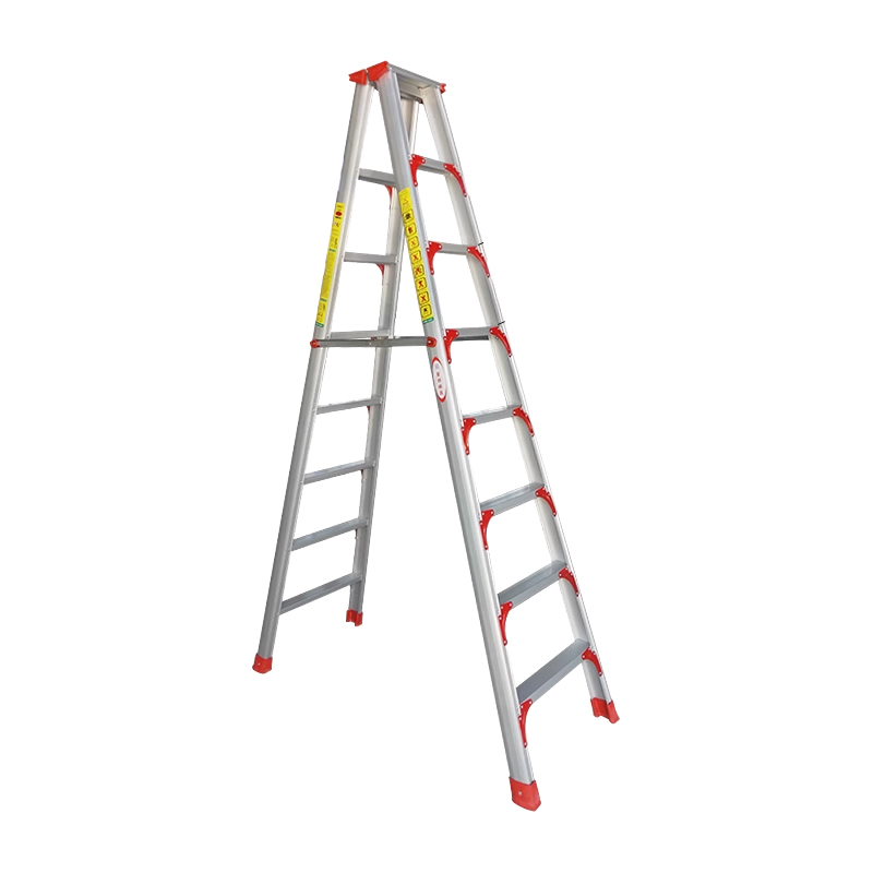 翌嘉YJ-20162铝合金人字梯家用折叠梯双面扶梯八步梯2.4米高清大图