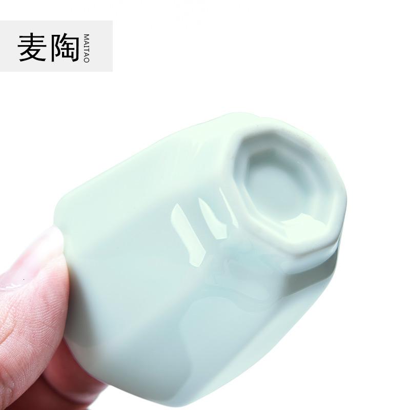 美帮汇陶瓷杯子茶杯高脚品茗杯手绘梅花陶瓷功夫茶具套装主人八角杯高清大图