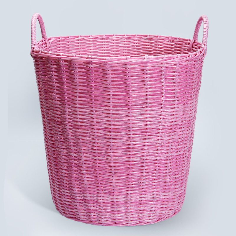 脏衣篓衣物收纳筐家用藤编零食玩具桶篮子筐子装放换洗衣服篮 升级款彩管可爱粉色超特大号46*34*45